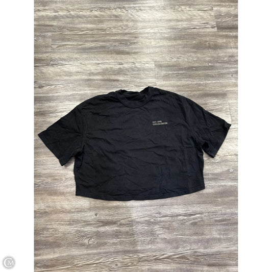 Athletic Top Short Sleeve By Lululemon In Black, Size: 8