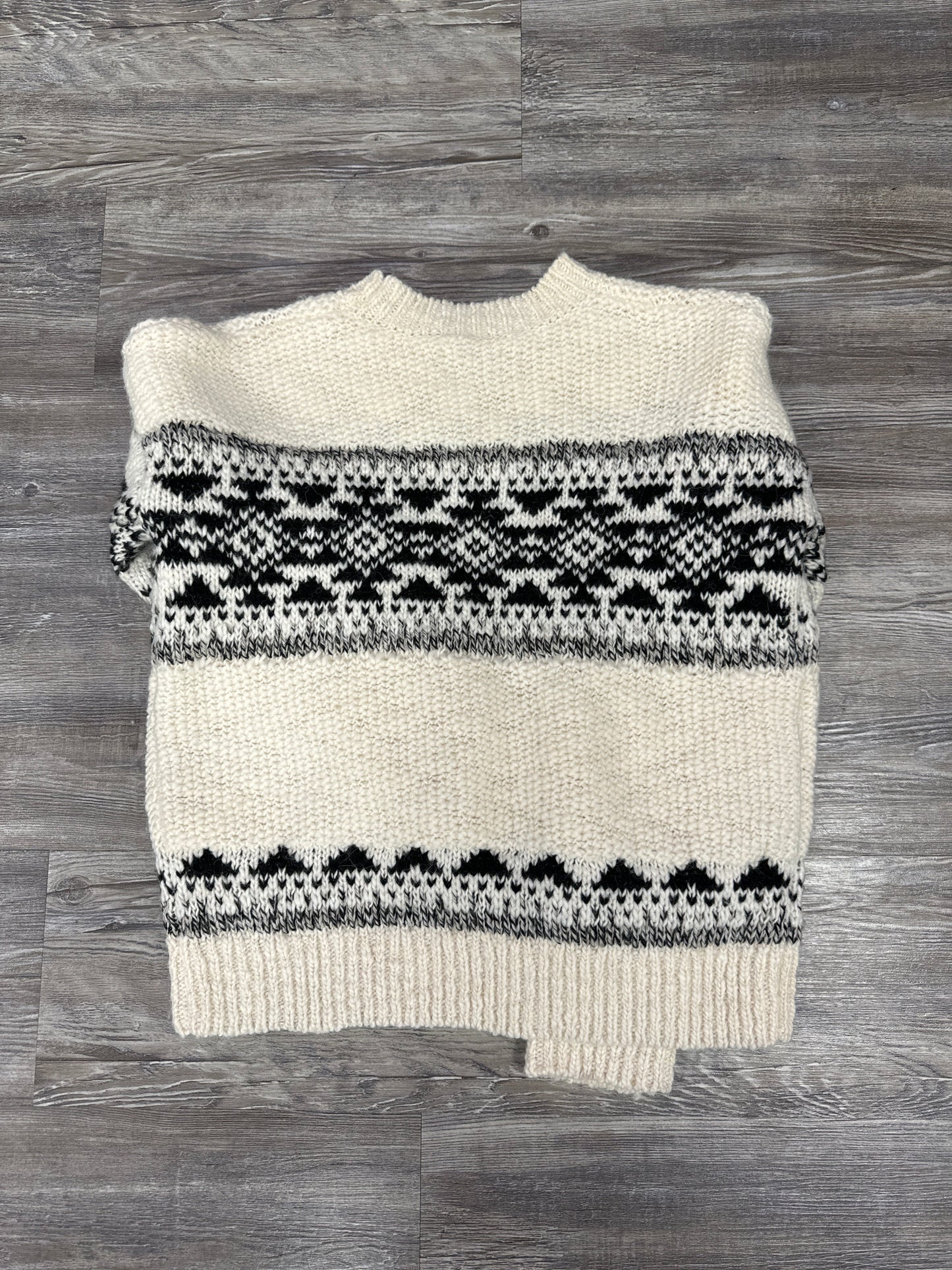 Sweater By Lucky Brand In Black & Tan, Size: S