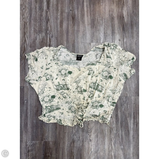 Top Short Sleeve By Torrid In Green & Tan, Size: 4x