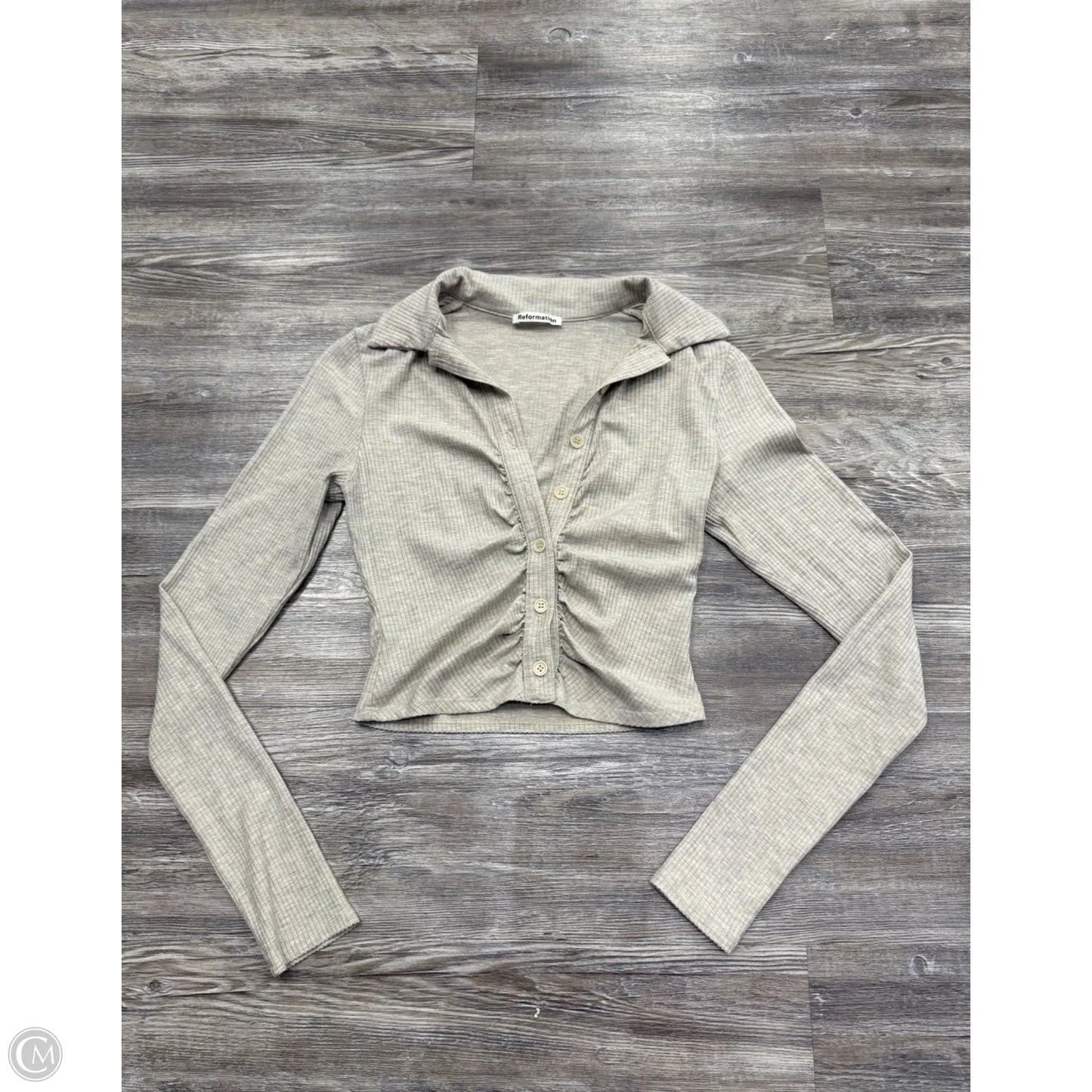 Top Long Sleeve By Reformation In Grey, Size: Xs
