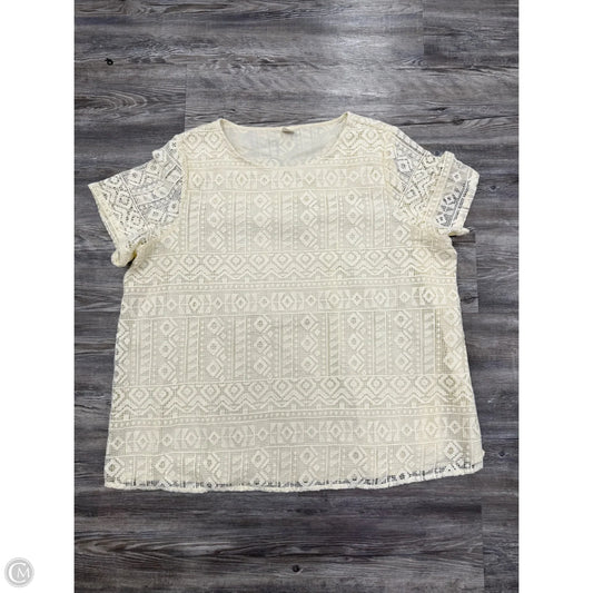 Top Short Sleeve By Like Love In Cream, Size: 3x