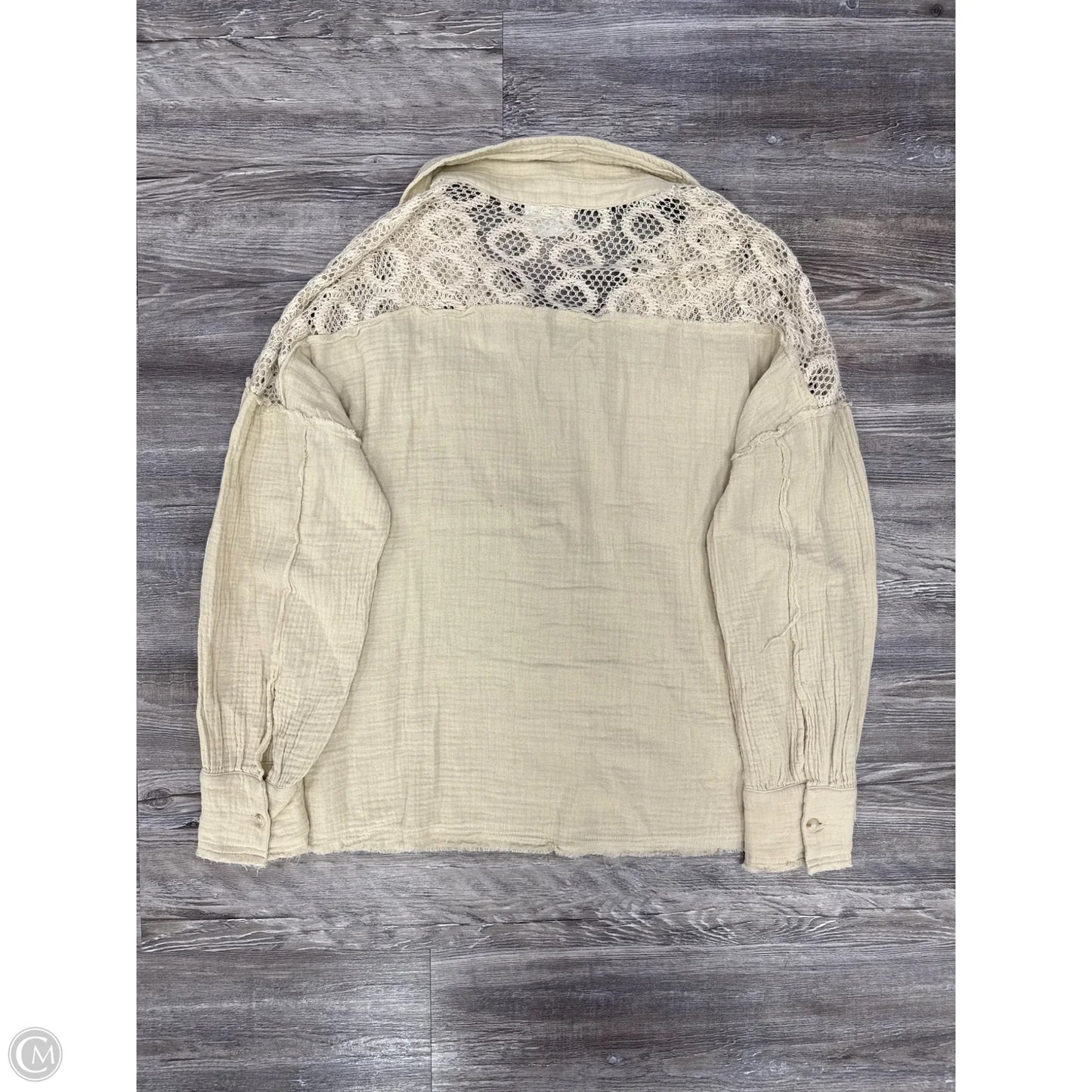Top Long Sleeve By Andree By Unit In Tan, Size: S