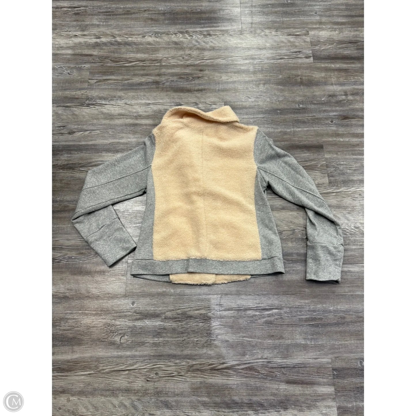 Jacket Faux Fur & Sherpa By Hem & Thread In Grey & Tan, Size: M