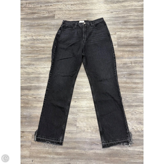 Jeans Straight By Frame In Black Denim, Size: 10