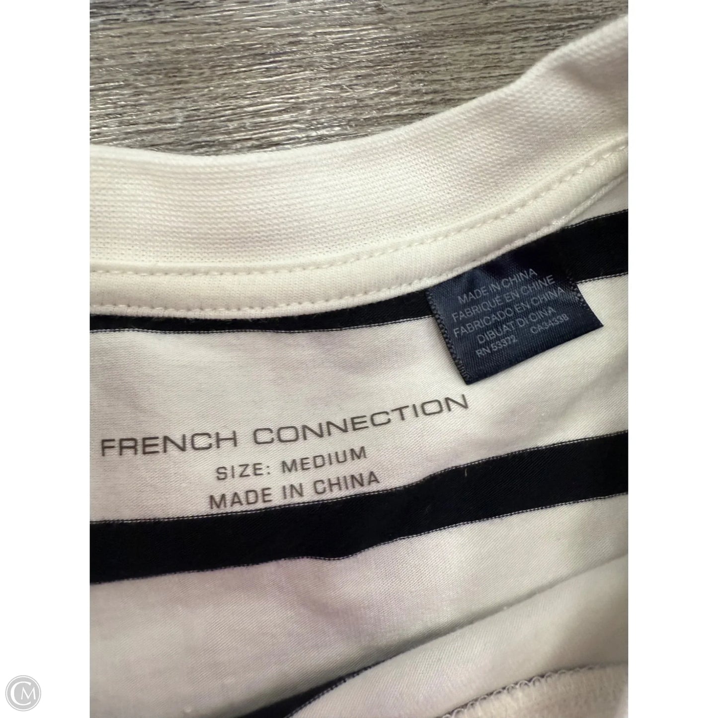 Top Short Sleeve Basic By French Connection In Striped Pattern, Size: M