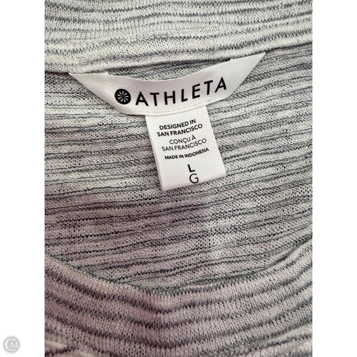 Athletic Tank Top By Athleta In Grey & White, Size: L