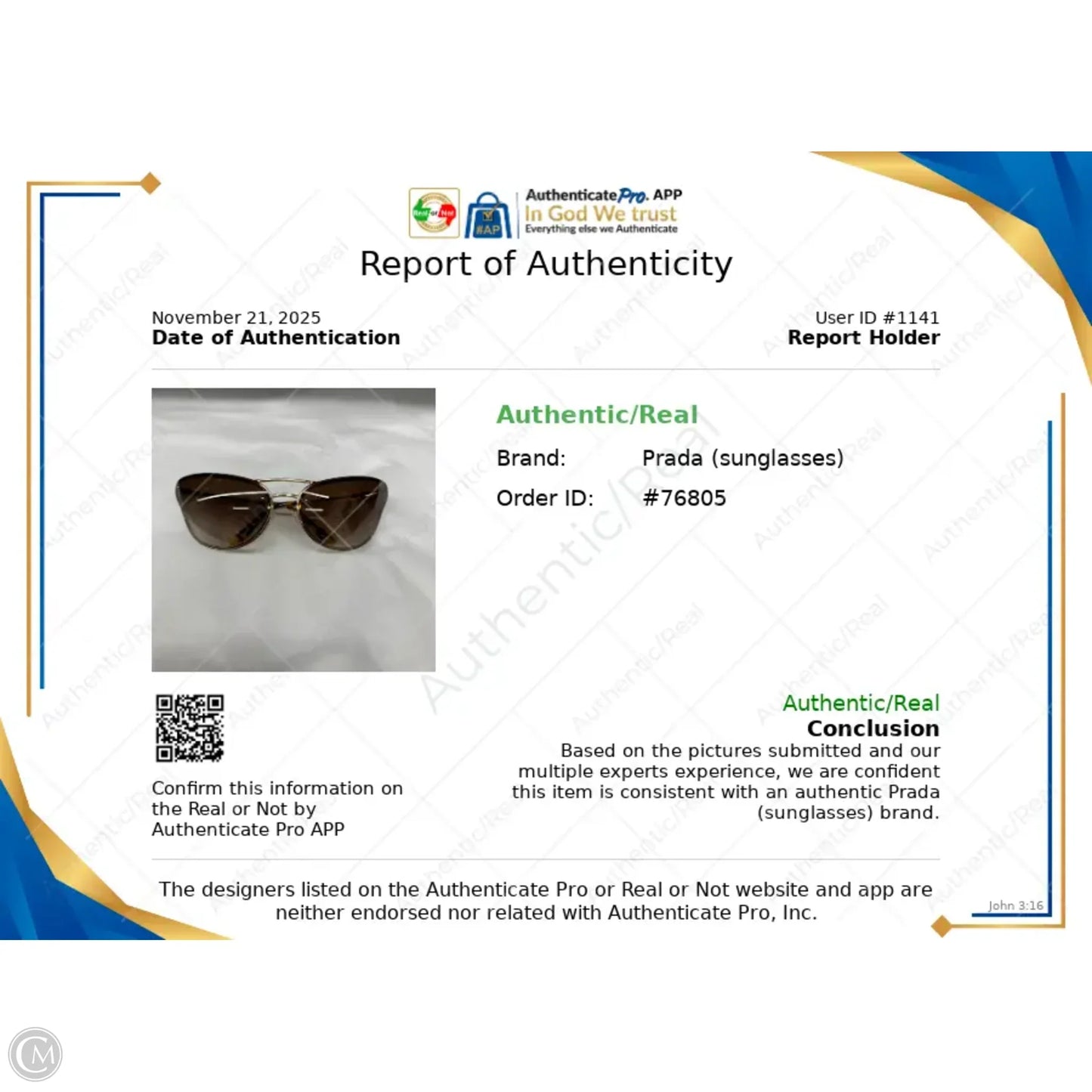 Sunglasses Luxury Designer By Prada