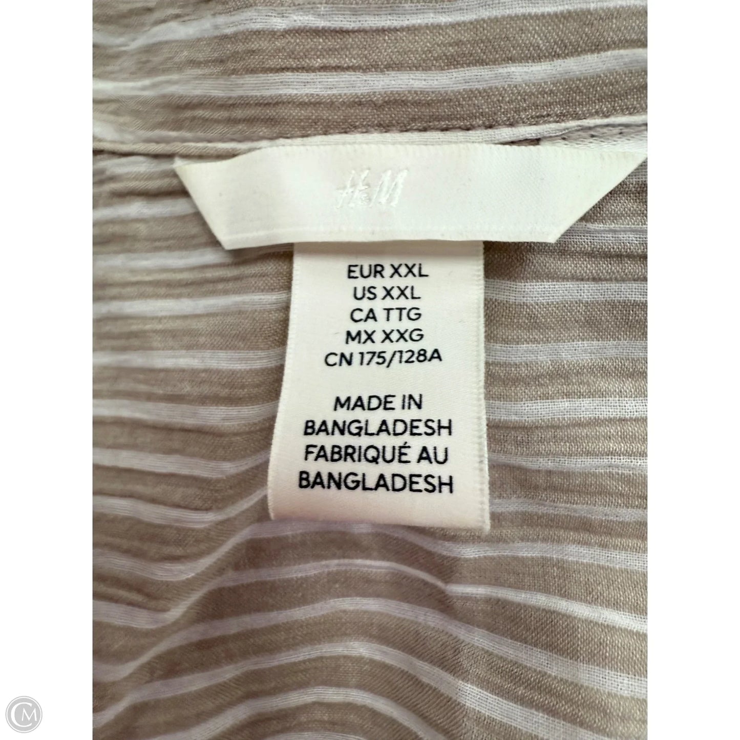 Top Long Sleeve By H&m In Brown & Cream, Size: Xxl