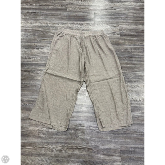 Pants Wide Leg By Modern Works In Brown & Cream, Size: 3x