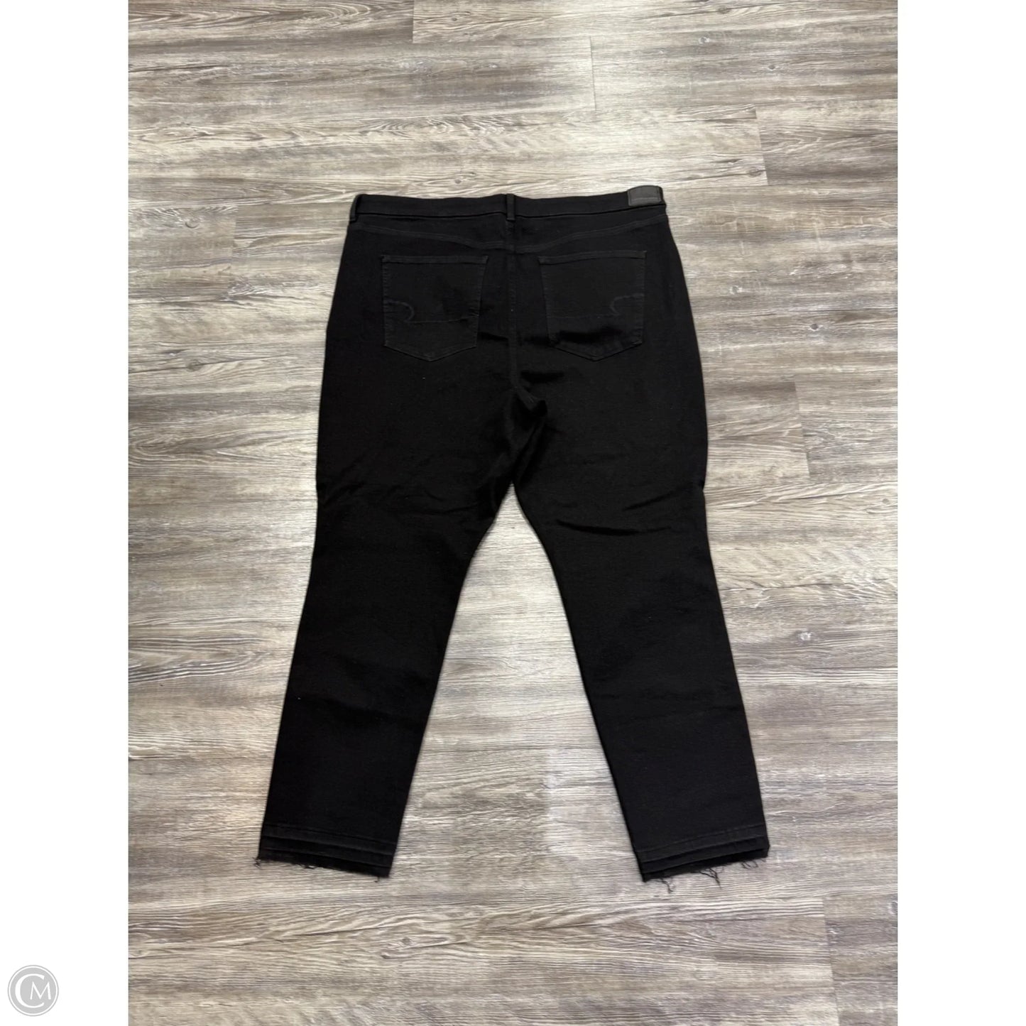 Jeans Skinny By American Eagle In Black Denim, Size: 22