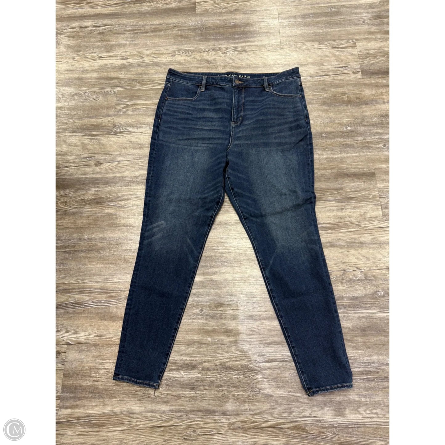 Jeans Skinny By American Eagle In Blue Denim, Size: 20