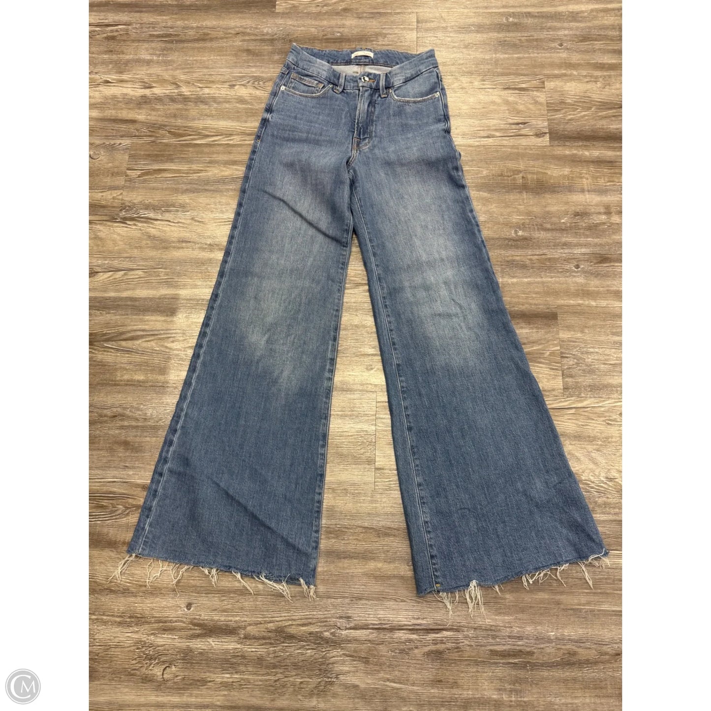 Jeans Flared By Good American In Blue Denim, Size: 2