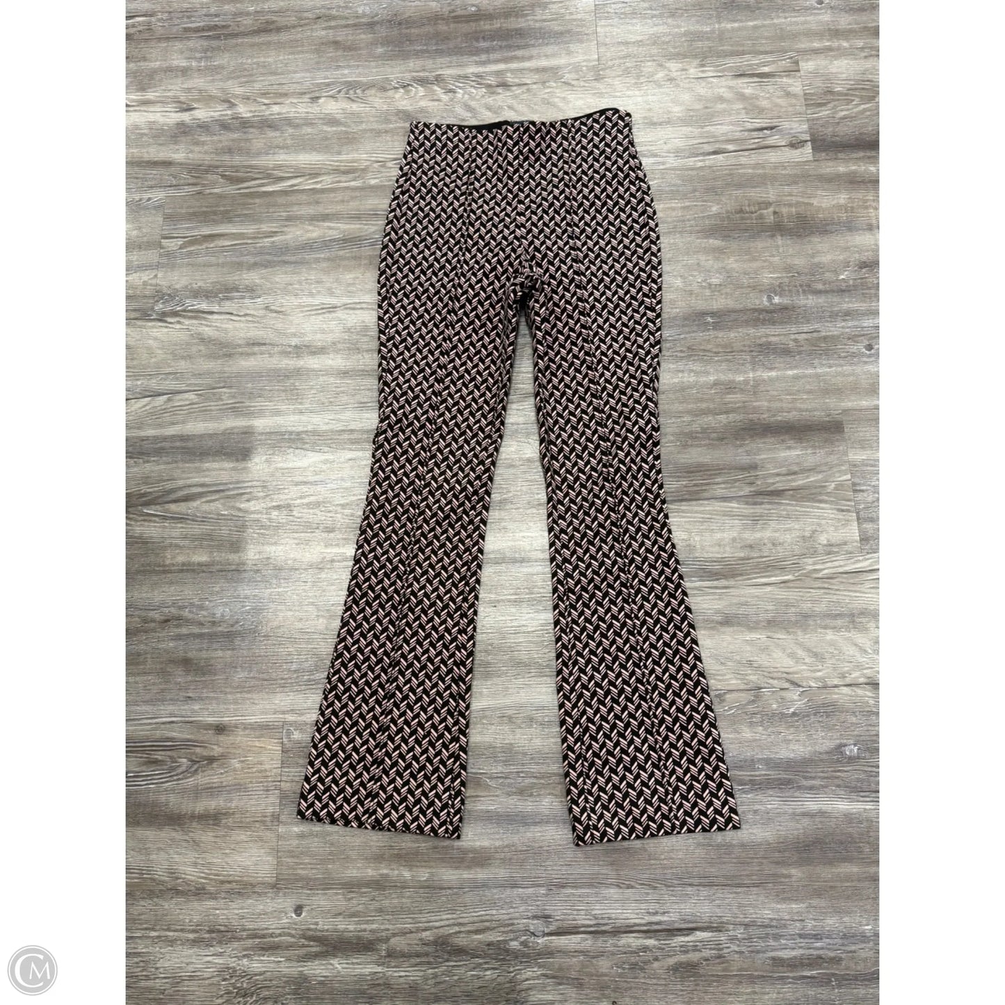 Pants Cropped By Maeve In Black & Pink, Size: Xxs