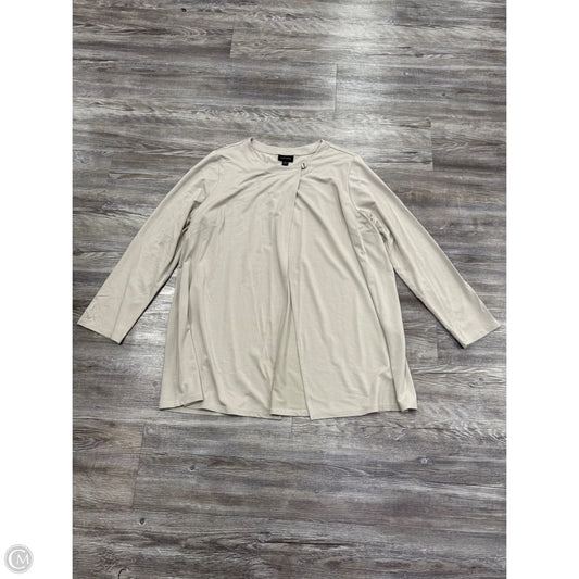 Sweater Cardigan By J. Jill In Taupe, Size: 1x