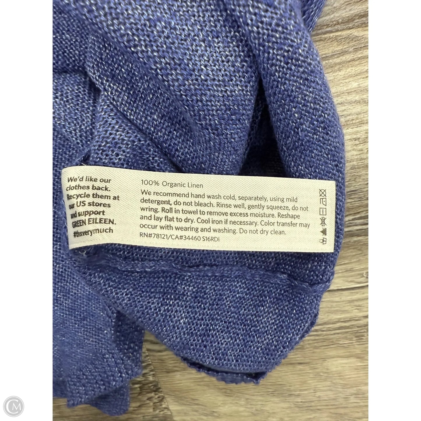 Top Short Sleeve By Eileen Fisher In Blue, Size: 1x