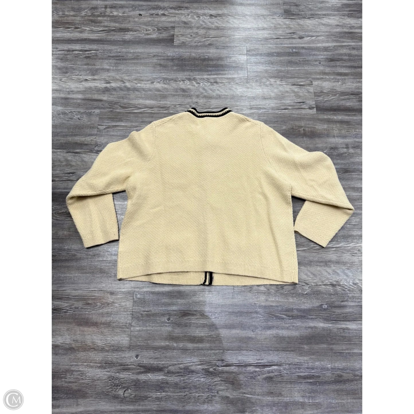 Sweater Cardigan By J. Crew In Black & Tan, Size: 2x