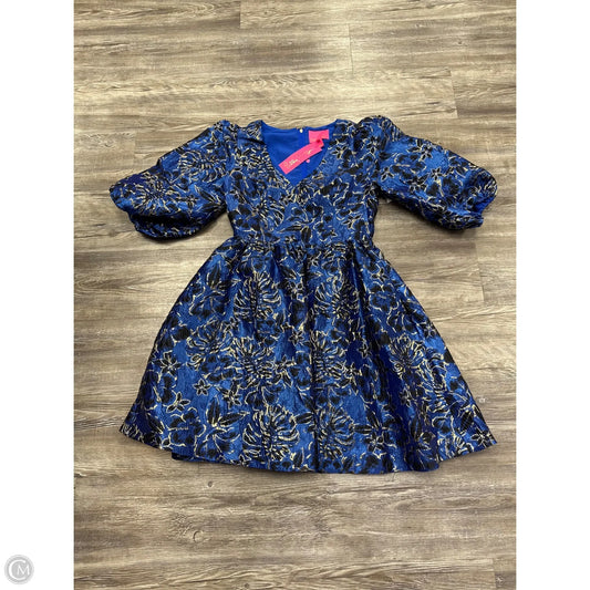 Dress Designer By Lilly Pulitzer In Blue & Gold, Size: 4