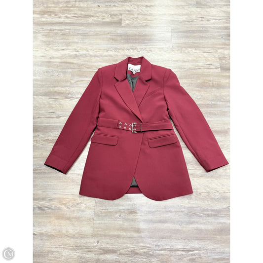 Blazer By Ganni In Maroon, Size: Xs