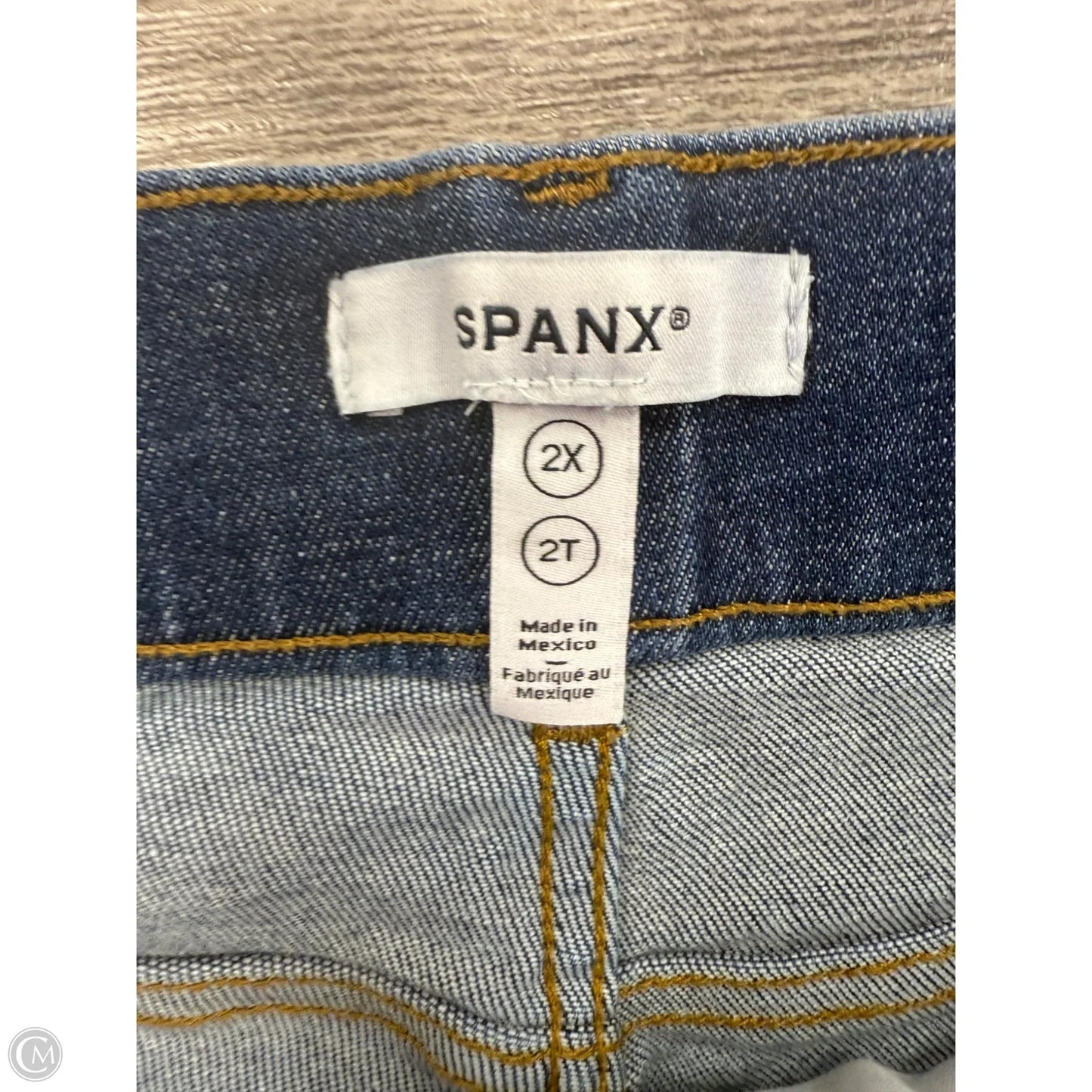 Jeans Wide Leg By Spanx In Blue Denim, Size: 2x