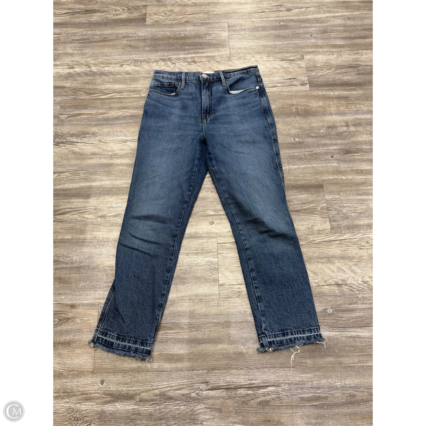 Jeans Cropped By Frame In Blue Denim, Size: 6