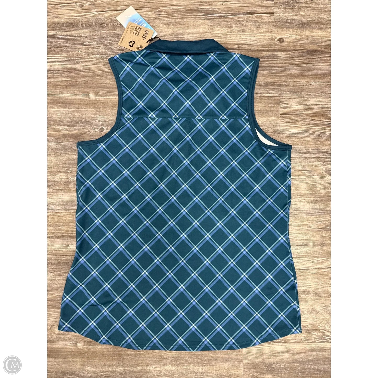 Athletic Tank Top By Puma In Blue & Green, Size: M