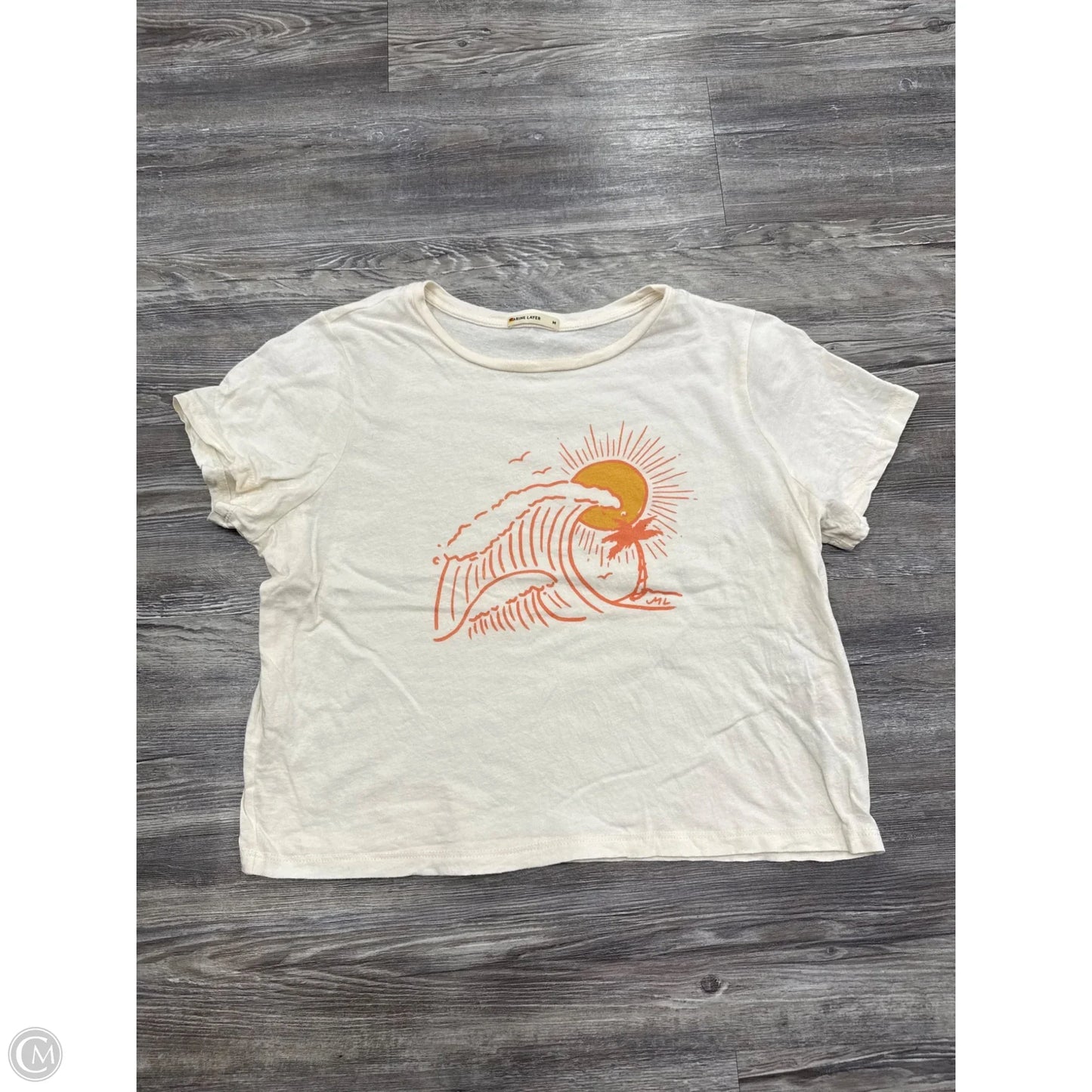 Top Short Sleeve By Marine Layer In Cream, Size: M