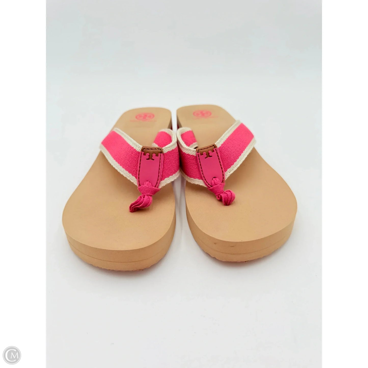 Sandals Designer By Tory Burch In Pink & Tan, Size: 10