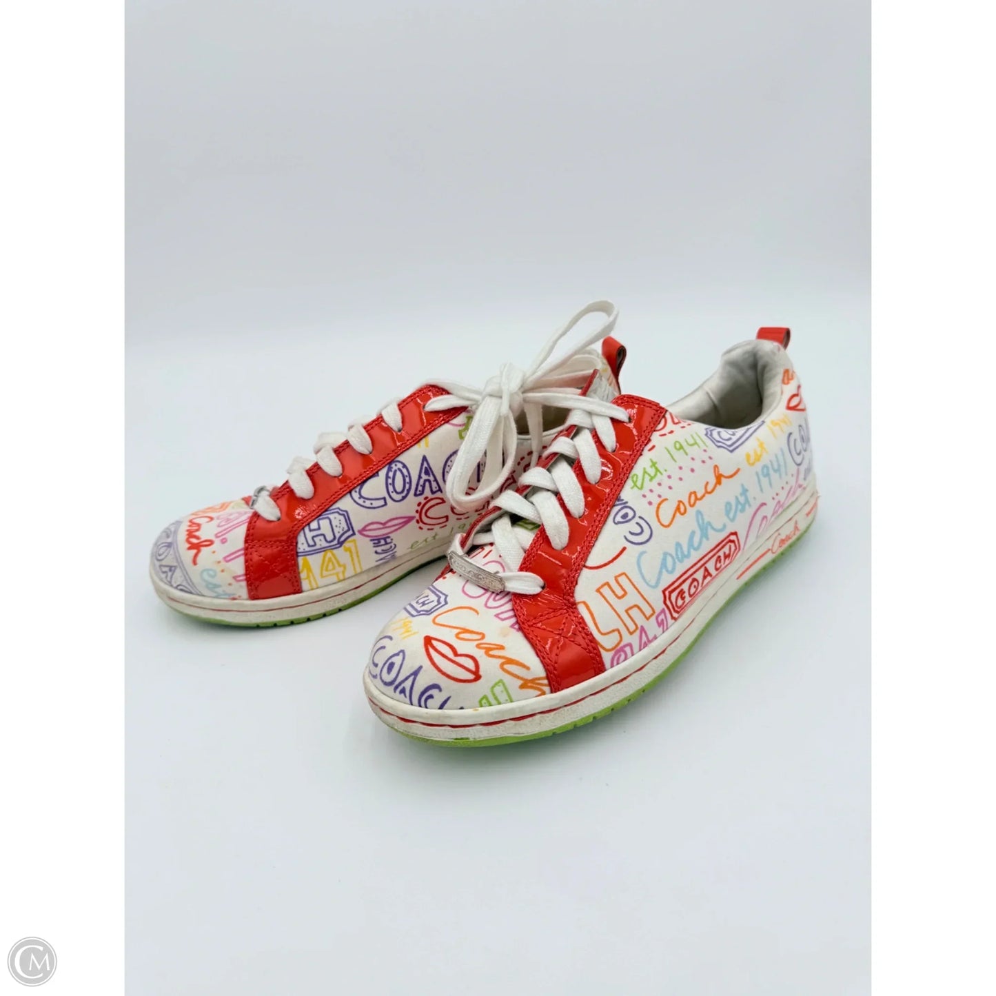 Shoes Designer By Coach In Orange & Purple, Size: 7.5