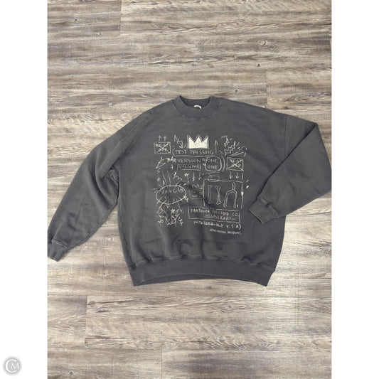 Sweatshirt Crewneck By Abercrombie And Fitch In Grey & White, Size: L
