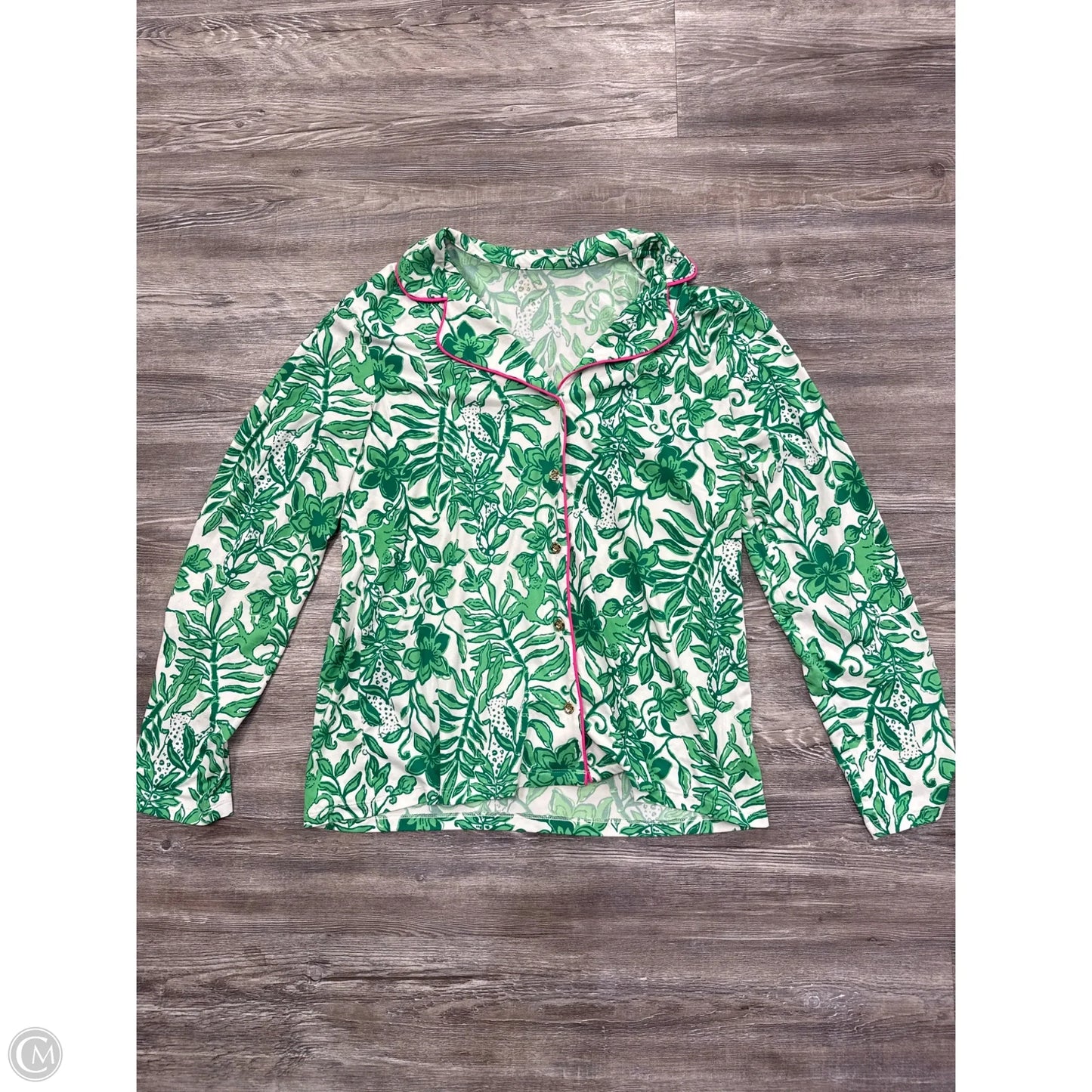 Pajamas Designer By Lilly Pulitzer In Green & White, Size: Xxl