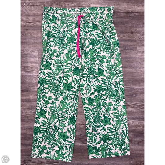 Pajamas Designer By Lilly Pulitzer In Green & White, Size: Xxl