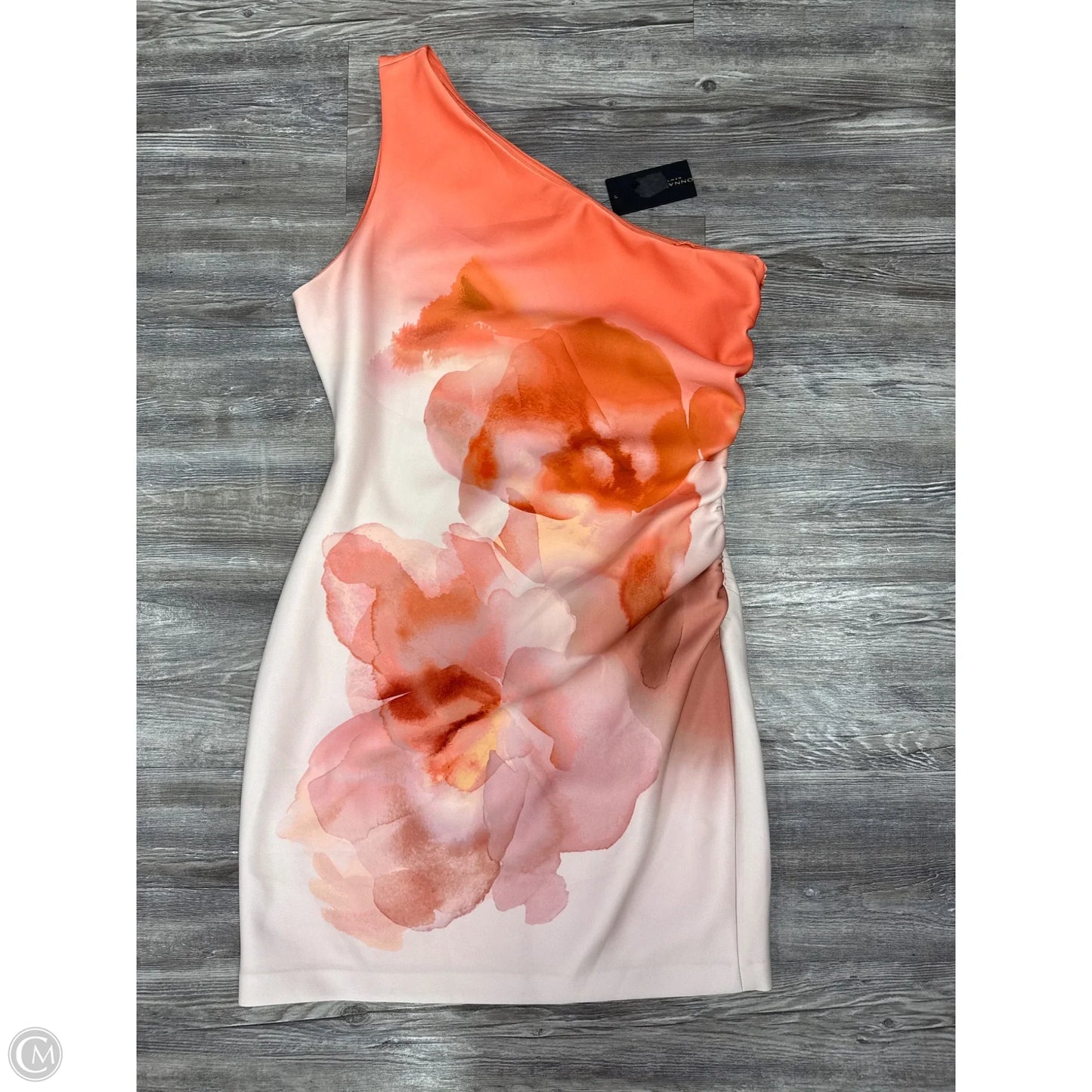 Dress Party Short By Donna Karan In Orange & Pink, Size: 12p