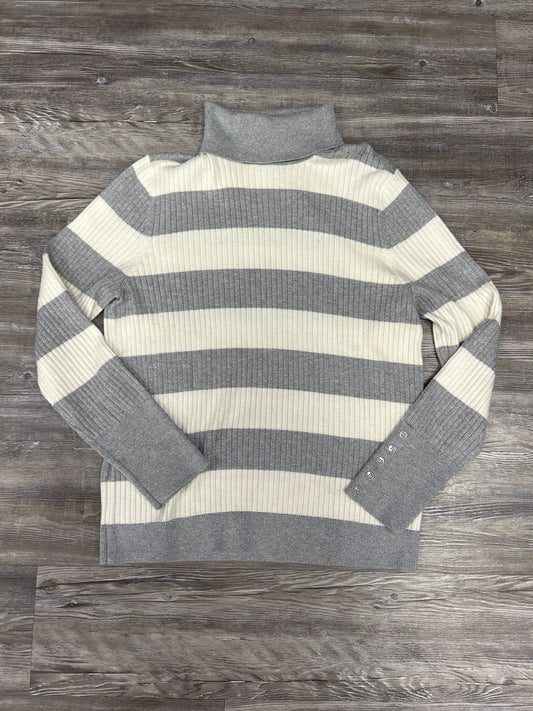 Sweater By Talbots In Grey & White, Size: Xl