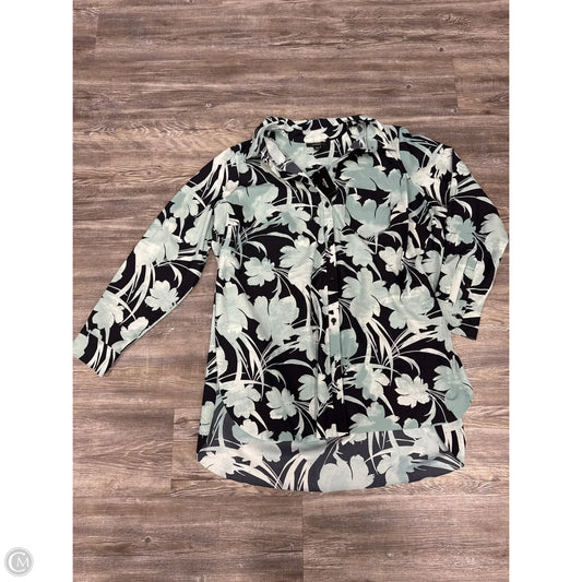 Top Long Sleeve By Alfani In Floral Print, Size: 1x