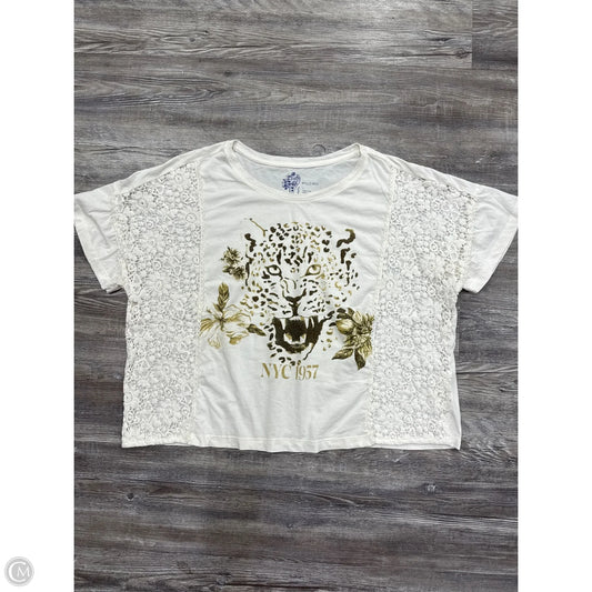 Top Short Sleeve By Pilcro In Ivory, Size: L
