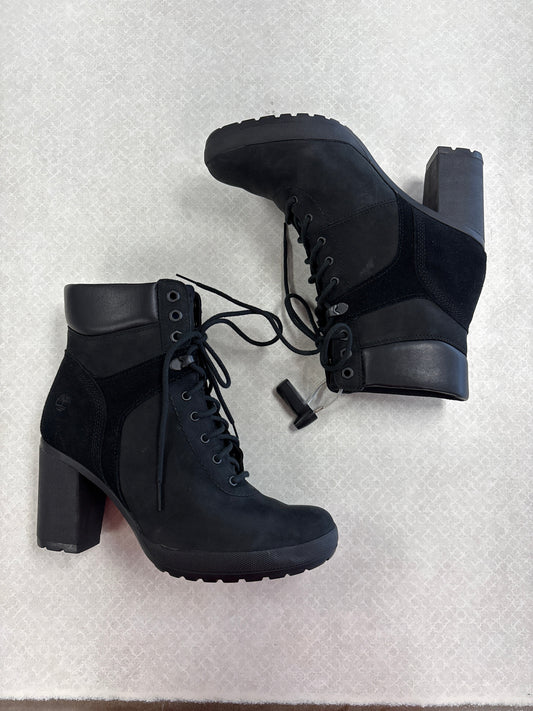 Boots Ankle Heels By Timberland In Black, Size:9.5