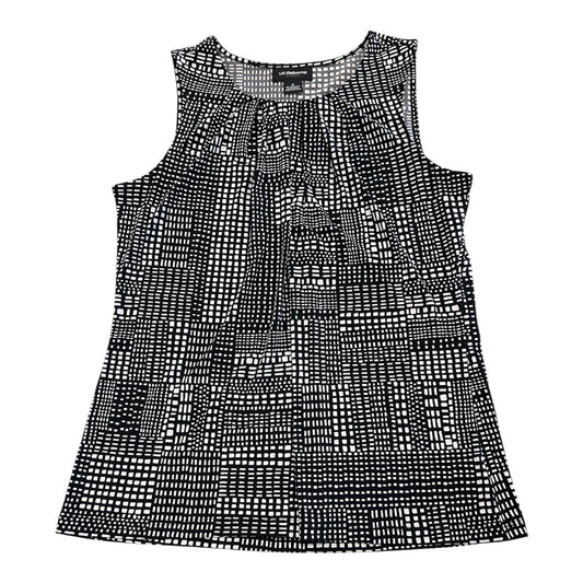 Top Sleeveless By Liz Claiborne In Black & White, Size:M