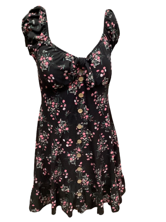 Floral Print Dress Casual Short No Boundaries, Size L