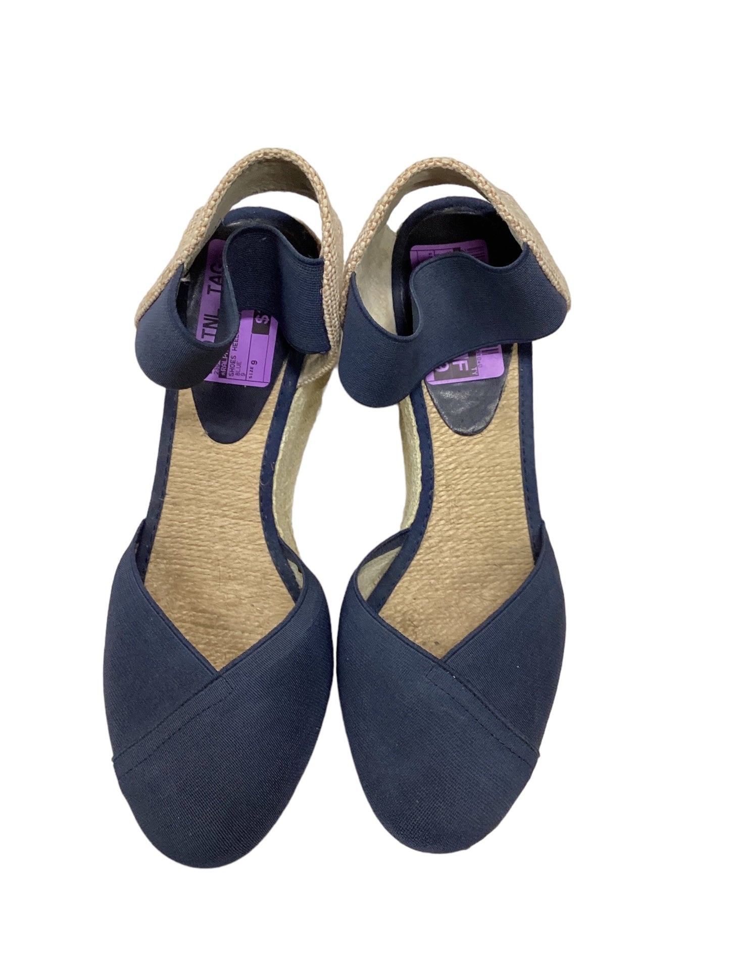 Blue Shoes Heels Wedge Ralph Lauren, Size 9