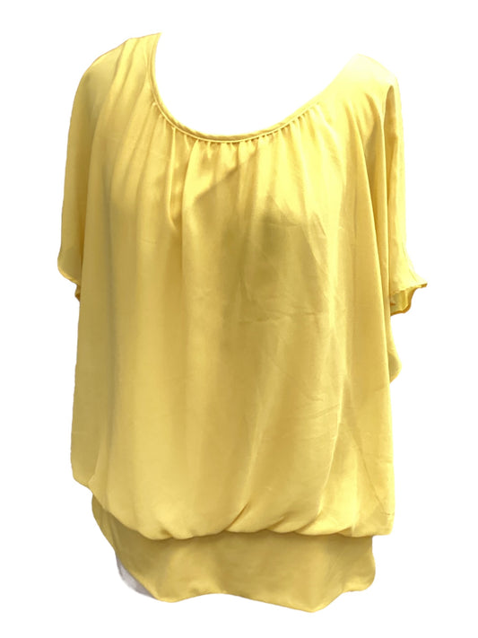 Yellow Top Short Sleeve Jm Collections, Size L