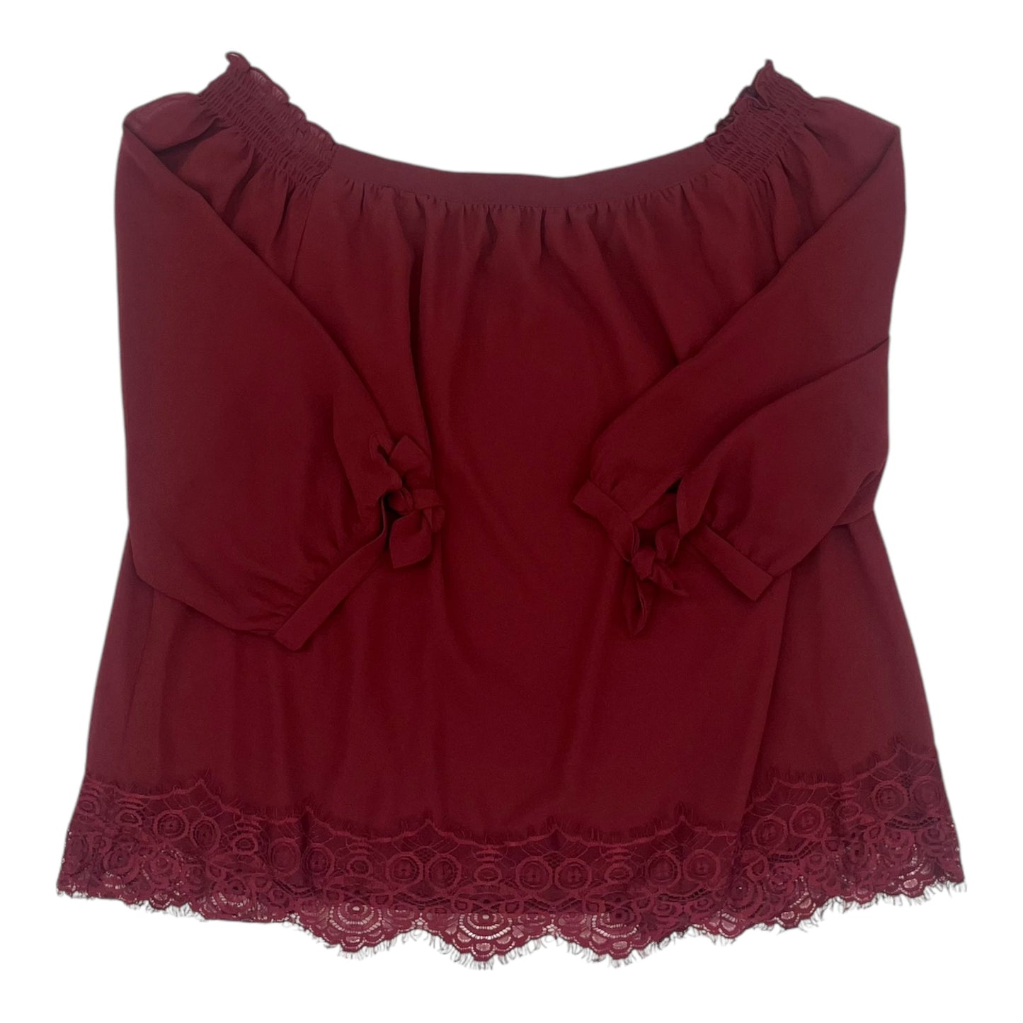 Blouse Ls By Maurices In Red, Size:Xxl