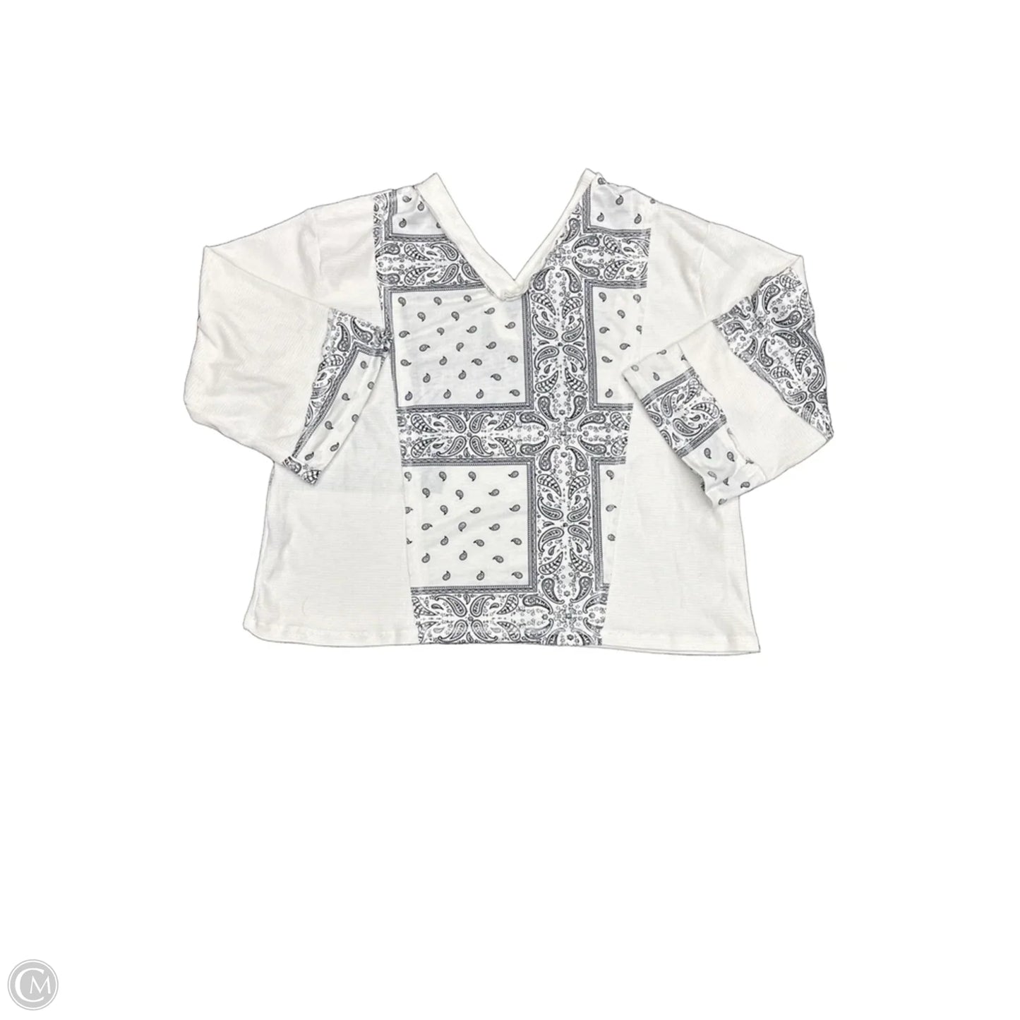 Top Long Sleeve By Pol In Black & White, Size: S