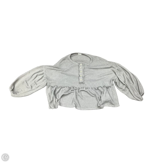 Top Long Sleeve By Peach Love Cream California In Grey, Size: M