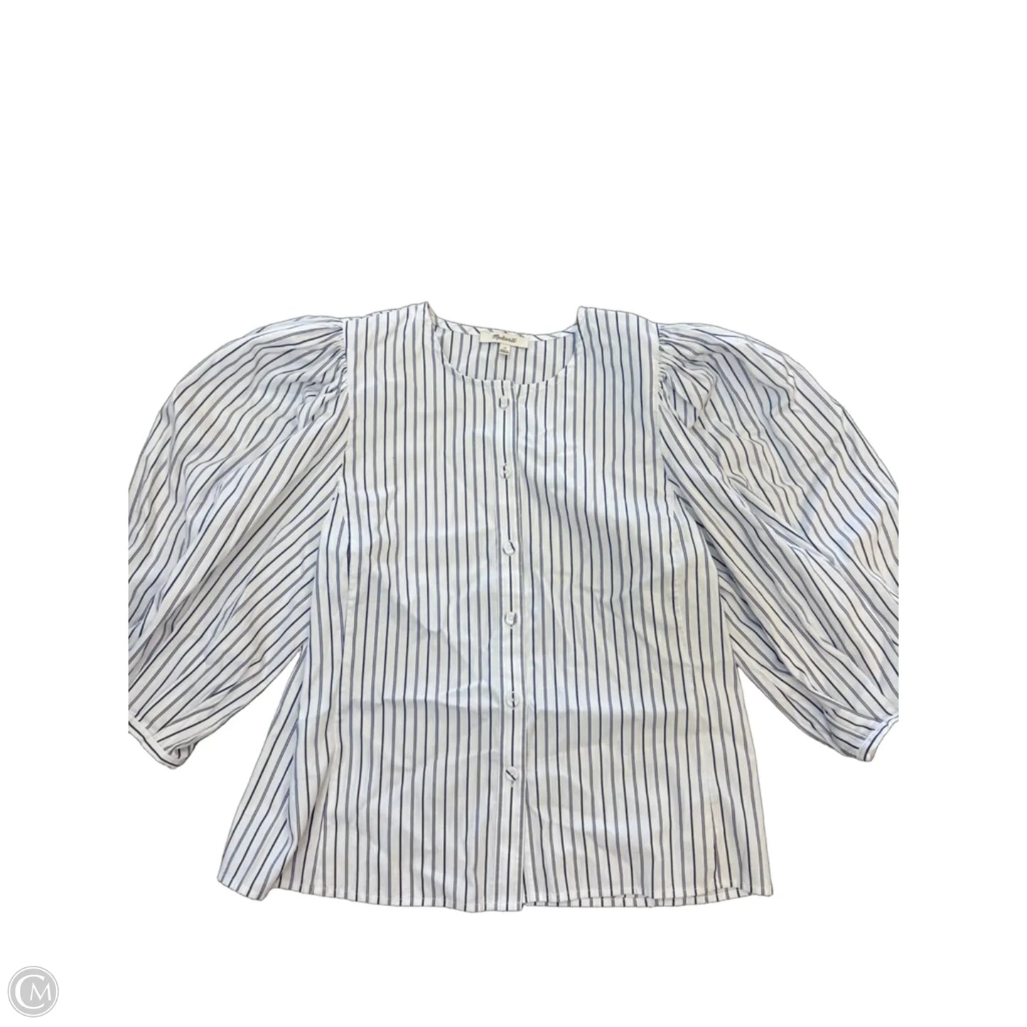 Top Long Sleeve By Madewell In Striped Pattern, Size: M