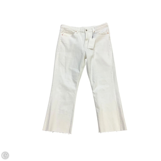 Jeans Cropped By Zara In White, Size: 14