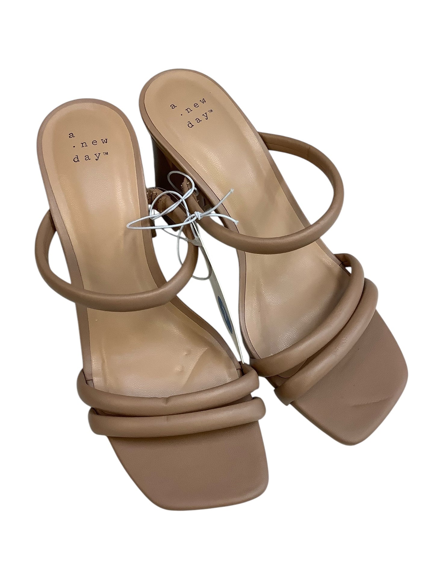 Sandals Heels Block By A New Day In Tan, Size: 7