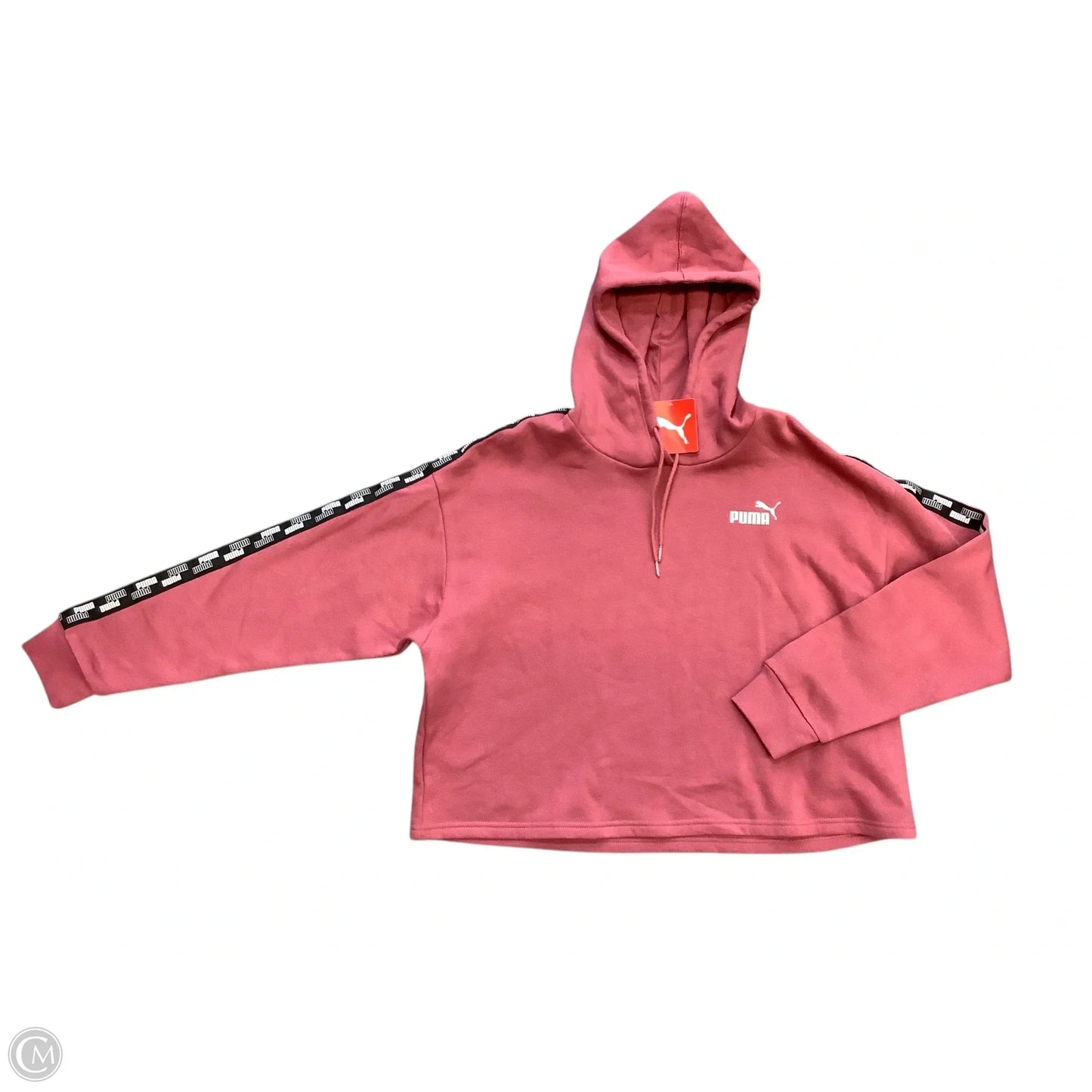 Athletic Sweatshirt Hoodie By Puma In Pink, Size: L