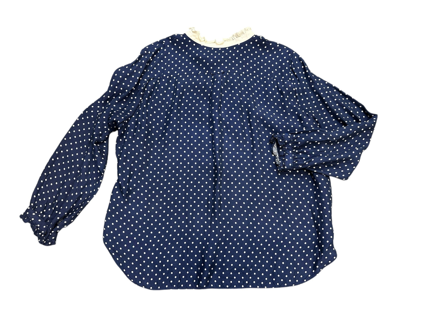 Top Long Sleeve By J. Crew In Polkadot Pattern, Size: 2x