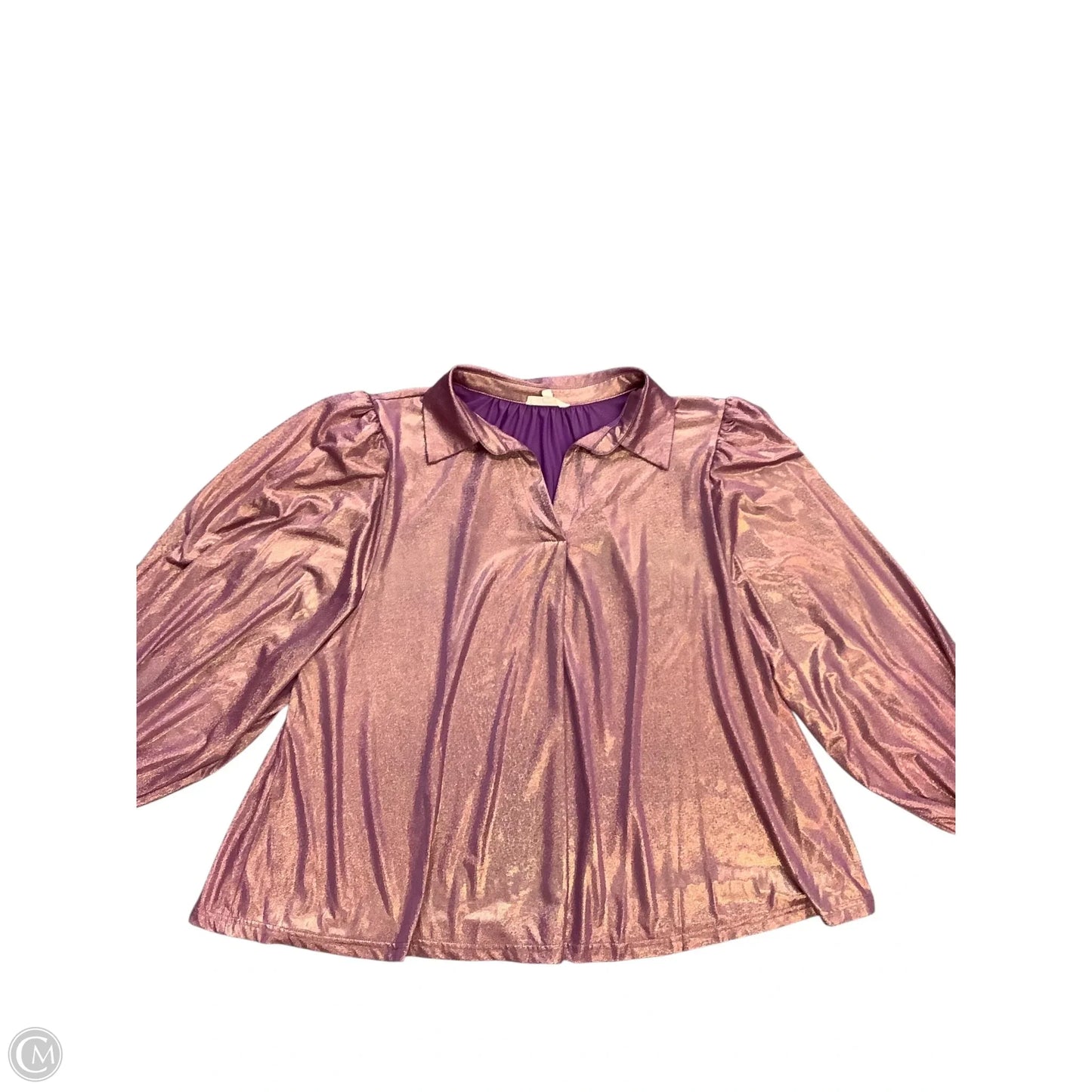 Blouse Long Sleeve By Easel In Purple, Size: L