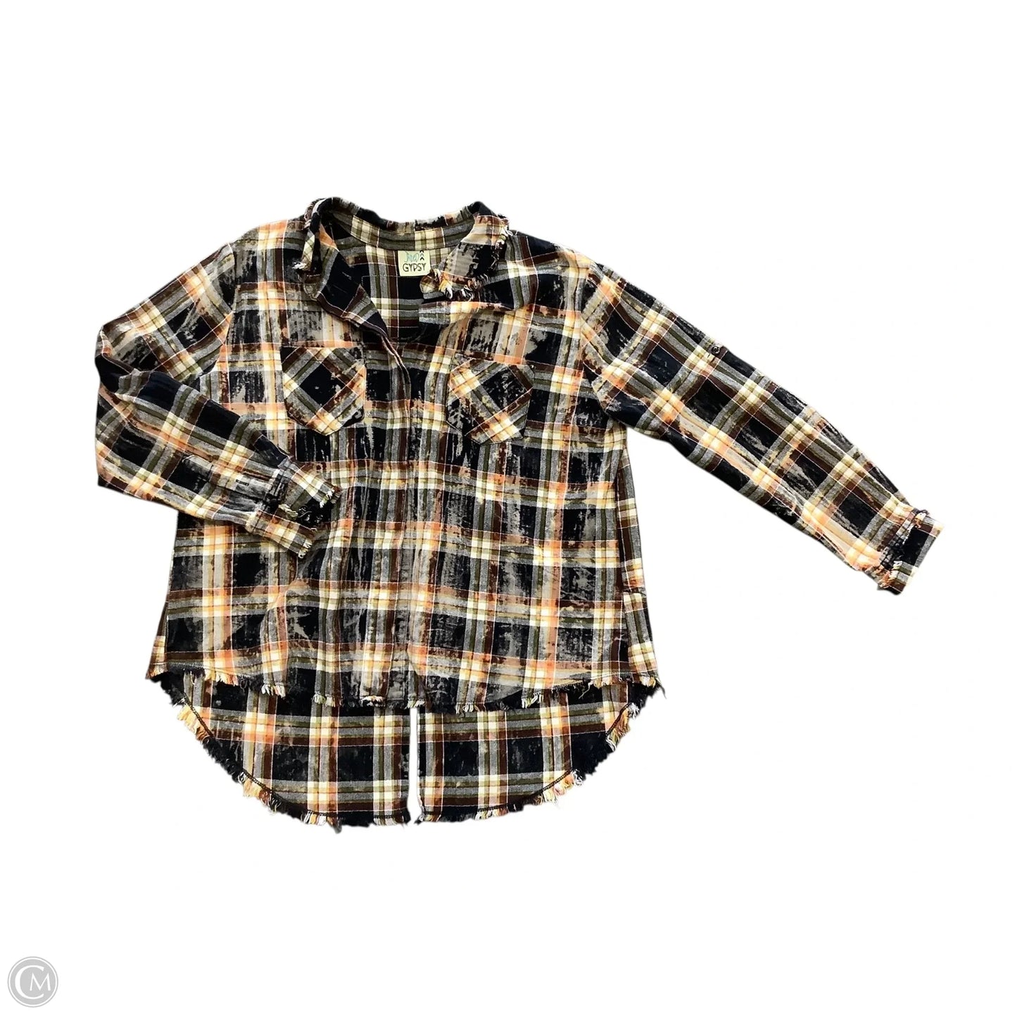 Tunic Long Sleeve By Cmb In Plaid Pattern, Size: M